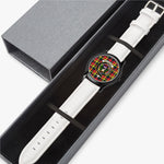Scottish Buchanan Modern 2 Watch Tartan Crest Leather Strap Classic Plaid Watch
