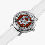 Herries Scottish Clan Tartan Crest Badge Silver Automatic Watch Size 46mm