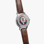 Auchinleck Scottish Clan Tartan Crest Badge Silver Automatic Watch Size 46mm