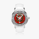 Monypenny Scottish Clan Tartan Crest Badge Silver Automatic Watch Size 46mm