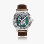 Morrison Scottish Clan Tartan Crest Badge Silver Automatic Watch Size 46mm