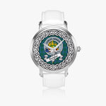 Douglas Scottish Clan Tartan Crest Badge Silver Automatic Watch Size 46mm
