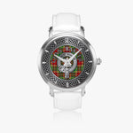 Clan Baxter Crest & Tartan Knot Sterling Silver Unisex Automatic Watch (Silver) Size 46mm