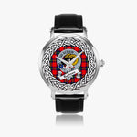 Ruthven Scottish Clan Tartan Crest Badge Silver Automatic Watch Size 46mm