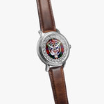 Scottish Tennant Clan Tartan Crest Badge Silver Automatic Watch Size 46mm