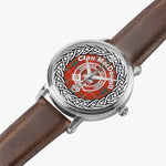 MacDowall Clan Tartan Crest Badge Silver Automatic Watch Size 46mm