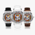 MacGregor Scottish Clan Tartan Crest Badge Silver Automatic Watch Size 46mm