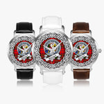 Stewart of Appin Scottish Clan Tartan Crest Badge Silver Automatic Watch Size 46mm