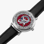 MacRae Scottish Clan Tartan Crest Badge Silver Automatic Watch Size 46mm