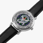 Elphinstone Scottish Clan Tartan Crest Badge Silver Automatic Watch Size 46mm