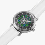 Clan Stirling Crest & Tartan Knot Sterling Silver Unisex Automatic Watch (Silver) Size 46mm