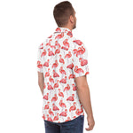 Men Hawaiian Shirt Flamingos Pattern Hawaiian Men Short Sleeve Shirt