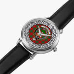 Fenton Scottish Clan Tartan Crest Badge Silver Automatic Watch Size 46mm