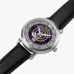 McDonald Scottish Clan Tartan Badge Silver Automatic Watch Size 46mm