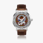 Forrester Scottish Clan Tartan Crest Badge Silver Automatic Watch Size 46mm