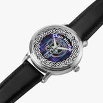 Scottish Hunter Clan Tartan Crest Badge Silver Automatic Watch Size 46mm