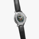 Gillon Scottish Clan Tartan Crest Badge Silver Automatic Watch Size 46mm