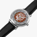 Scottish Chattan Clan Tartan Crest Badge Silver Automatic Watch Size 46mm