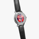 Scottish Hamilton Clan Tartan Crest Badge Old Silver Automatic Watch Size 46mm