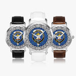 Mercer Scottish Clan Tartan Crest Badge Silver Automatic Watch Size 46mm