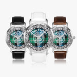 Forbes Ancient Scottish Clan Tartan Crest Badge Silver Automatic Watch Size 46mm