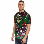 Men Hawaiian Shirt Festive Vintage Christmas Botanical Forest Hawaiian Men Short Sleeve Shirt
