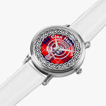 Scottish Hamilton Clan Tartan Crest Badge Old Silver Automatic Watch Size 46mm
