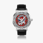 Stuart Scottish Clan Tartan Crest Badge Silver Automatic Watch Size 46mm