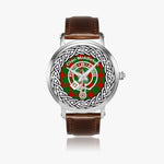 Scottish Middleton Clan Tartan Crest Badge Silver Automatic Watch Size 46mm