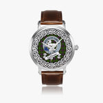 Cochrane Scottish Clan Tartan Crest Badge Silver Automatic Watch Size 46mm