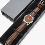 Scottish Bruce Ancient Watch Tartan Leather Strap Classic Plaid Watch (Silver)