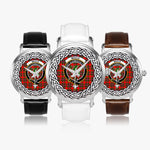 Maule Scottish Clan Tartan Crest Badge Silver Automatic Watch Size 46mm