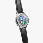 Scottish Ralston Clan Tartan Crest Badge Silver Automatic Watch Size 46mm