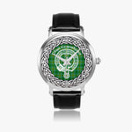 Scottish Cranstoun Clan Tartan Crest Badge Silver Automatic Watch Size 46mm