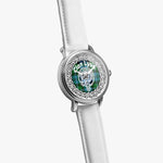 Scottish Lyon Clan Tartan Crest Badge Silver Automatic Watch Size 46mm