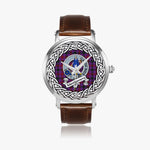 Montgomery Scottish Clan Tartan Crest Badge Silver Automatic Watch Size 46mm