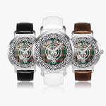 Scottish Craig Clan Tartan Crest Badge Silver Automatic Watch Size 46mm