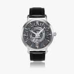Clan Gladstone Crest & Tartan Knot Sterling Silver Unisex Automatic Watch (Silver) Size 46mm