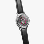 Clan Crawford Crest & Tartan Knot Sterling Silver Unisex Automatic Watch (Silver) Size 46mm
