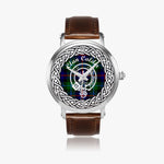 Calder Clan Tartan Crest Badge Silver Automatic Watch Size 46mm
