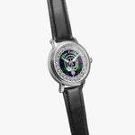 Calder Clan Tartan Crest Badge Silver Automatic Watch Size 46mm