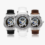 Clelland Scottish Clan Tartan Crest Badge Silver Automatic Watch Size 46mm