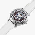 Bethune Scottish Clan Tartan Crest Badge Silver Automatic Watch Size 46mm