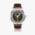 Walkinshaw Scottish Clan Tartan Crest Badge Silver Automatic Watch Size 46mm