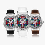Cobb Scottish Clan Tartan Crest Badge Silver Automatic Watch Size 46mm