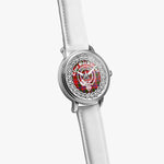 MacAlister Scottish Clan Tartan Crest Badge Old Silver Automatic Watch Size 46mm