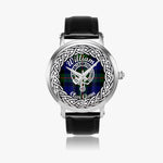 Williams Scottish Clan Tartan Crest Badge Silver Automatic Watch Size 46mm