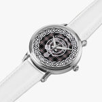Scottish Moffat Clan Tartan Crest Badge Silver Automatic Watch Size 46mm