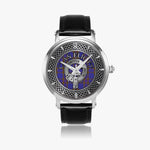 Clan Eliott Crest & Tartan Knot Sterling Silver Unisex Automatic Watch (Silver) Size 46mm