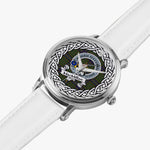 MacMillan Scottish Clan Tartan Crest Badge Silver Automatic Watch Size 46mm